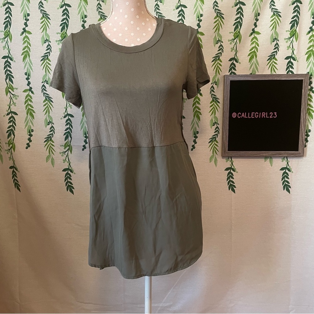 Size S Mossimo Olive Green Shirt with Zipper in the back A2